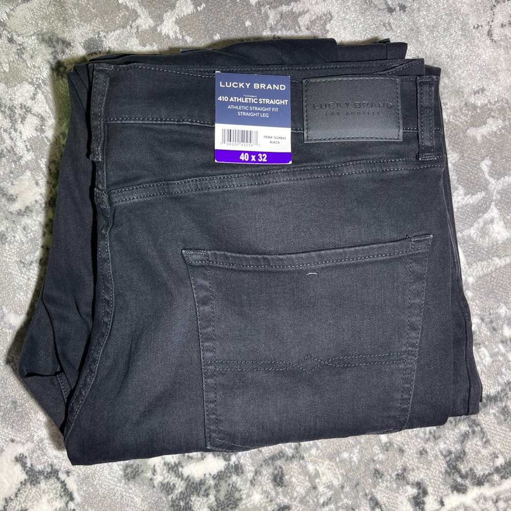 Lucky Brand Men’s 410 Stretch Jeans - Athletic Straight Fit-NEW- 40x32- BLACK - Picture 5 of 5